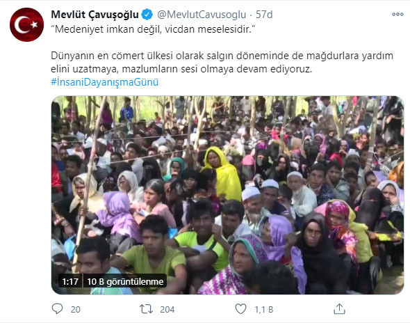 Dışişleri Bakanı Mevlüt Çavuşoğlu'ndan "Uluslararası İnsani Dayanışma Günü" mesajı - Resim: 0