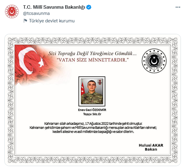 Kahreden haberi Milli Savunma Bakanlığı duyurdu! Yaralı askerimiz şehit oldu - Resim: 0