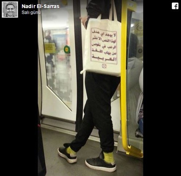 Çantadaki Arapça yazının anlamı şoke etti - Resim: 1