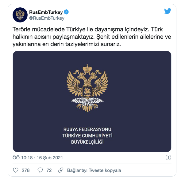 Rusya'dan terörle mücadelede Türkiye'yle dayanışma mesajı - Resim: 0