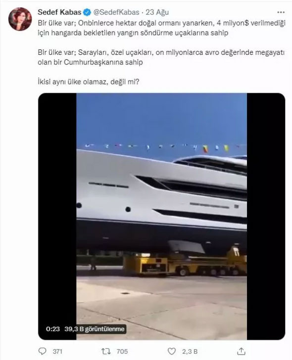 'Afetler için toplanan bağışlarla Cumhurbaşkanı Erdoğan’a lüks yat yapılıyor' yalanı - Resim: 0