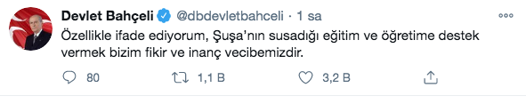 Devlet Bahçeli'den Dağlık Karabağ açıklaması! Şuşa’da ilkokul yapılması talimatı verdi - Resim: 0