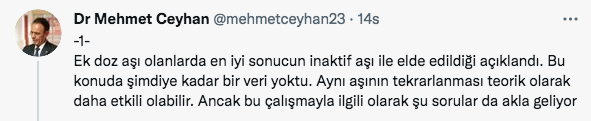 Prof. Mehmet Ceyhan’dan Bakan Koca’ya soru: Neden hâlâ ek doz mRNA aşısı yapılıyor? - Resim: 0