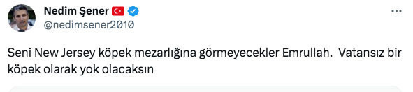 Nedim Şener Süleyman Özışık'la ilgili alçakça tweet atan Emre Uslu'ya ağzının payını verdi - Resim: 0