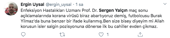 'Koronavirüsü abartıyoruz' diyen Sergen Yalçın öksürdü sosyal medyada gündem oldu - Resim: 1