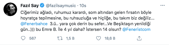 Fazıl Say'ın Fenerbahçe isyanı: Ciğerimiz ağladı, ruhumuz karardı - Resim: 0