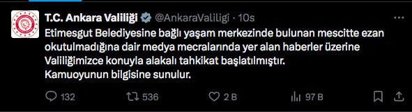 Etimesgut Belediyesine bağlı merkezde 'ezan okutulmadı' iddiası - Resim: 0