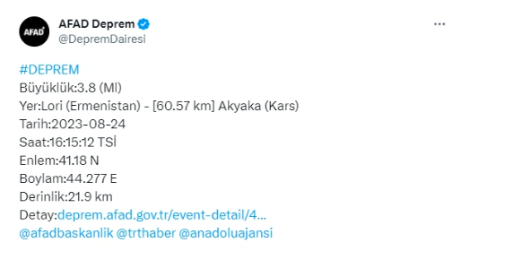 Ermenistan'da deprem oldu, Ağrı'da hissedildi - Resim: 0