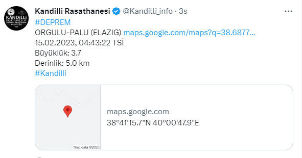 Elazığ'da deprem oldu! Kandilli Rasathanesi şiddetini açıkladı - Resim: 0