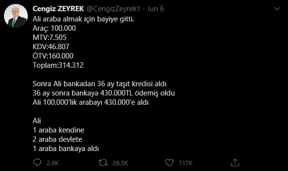 Her arabanın yüzde 71'i vergi! 1 otomobil kendimize 2 otomobil devlete 1 otomobil bankaya alıyoruz - Resim: 1