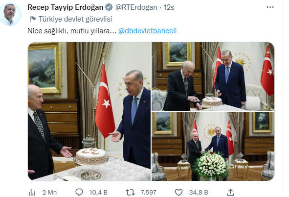 Cumhurbaşkanı Erdoğan, MHP Genel Başkanı Bahçeli'nin doğum gününü kutladı - Resim: 0