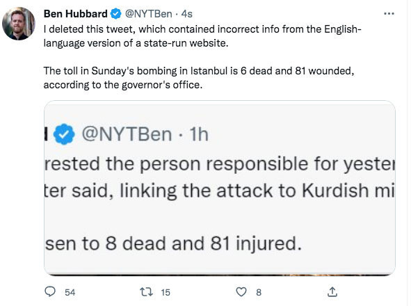 New York Times muhabiri Ben Hubbard'ın İstiklal Caddesi saldırısı paylaşımı tepki çekti - Resim: 1