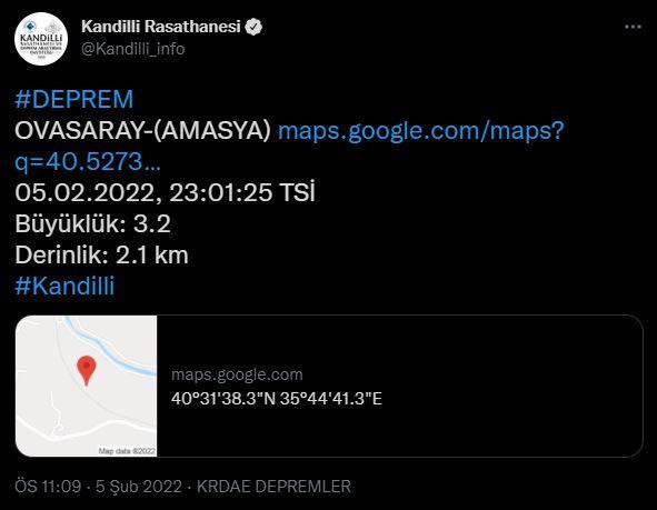Amasya'da deprem meydana geldi! - Resim: 0
