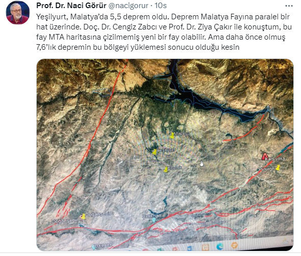 Yer bilimci Naci Görür’den Malatya depremi sonrası yeni fay uyarısı - Resim: 0