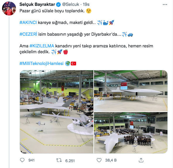 Selçuk Bayraktar insansız savaş uçağı Kızılelma'nın son halini paylaştı - Resim: 1