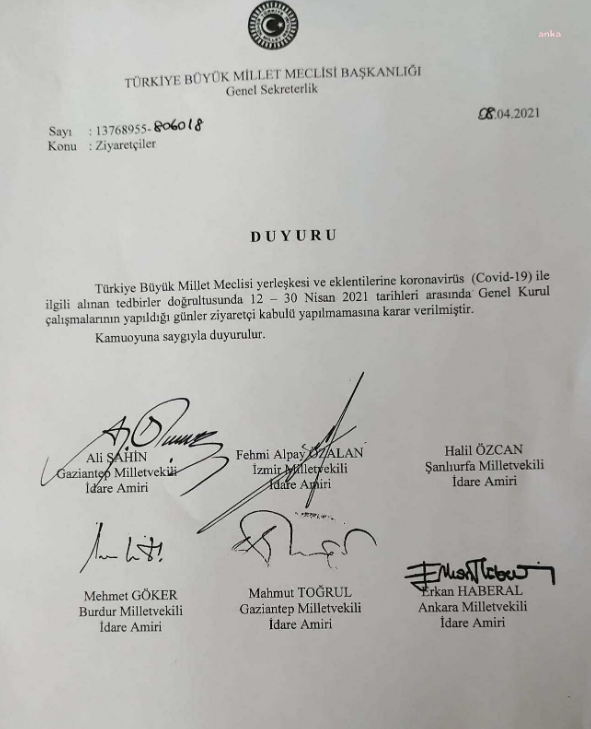 TBMM'de ziyaretçi yasağı kararı uzatıldı! Milletvekillerine yazı gönderildi - Resim: 0
