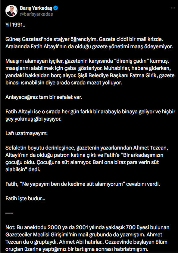 Barış Yarkadaş 'Fatih işte budur' diyerek' anlattı Ahmet Tezcan düzeltti - Resim: 0