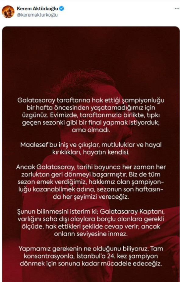 Kerem Aktürkoğlu'dan olay paylaşım: Onların seviyesine inmeyiz - Resim: 0