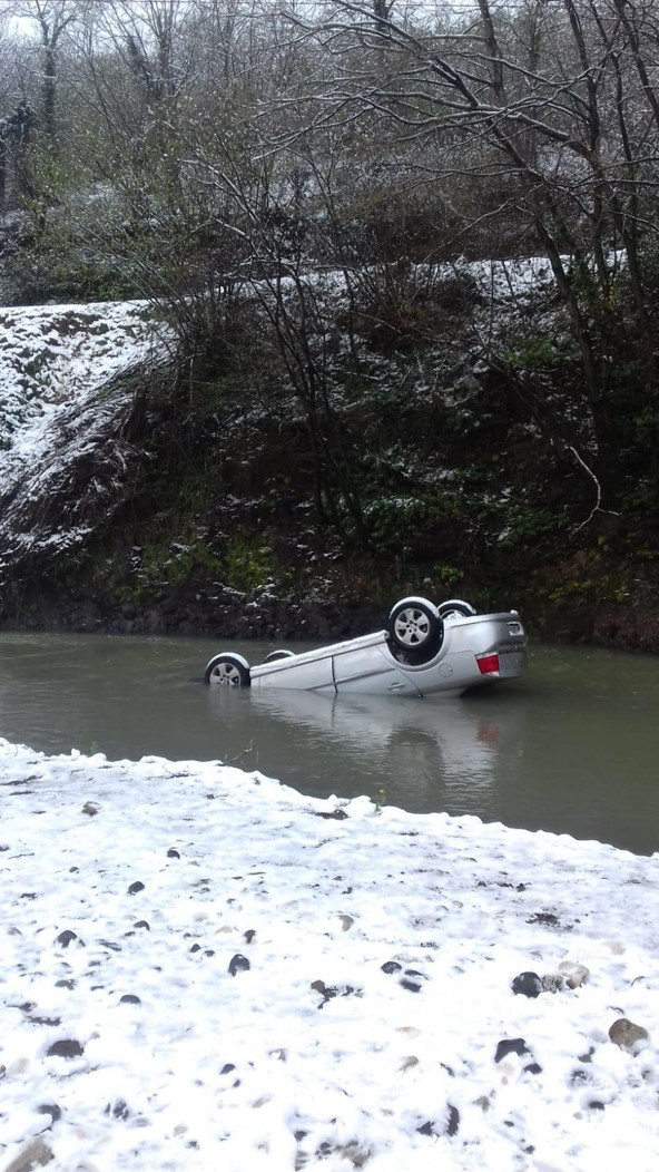Ordu'da otomobiliyle birlikte ırmağa uçtu - Resim: 0