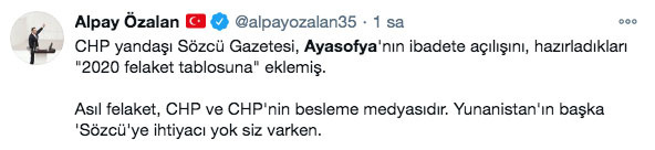 Sözcü gazetesi Ayasofya'nın açılışını 2020'nin felaketleri arasında gösterdi Twitter yıkıldı - Resim: 5