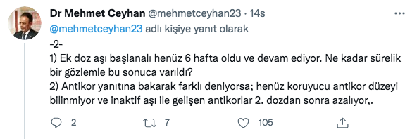 Prof. Mehmet Ceyhan’dan Bakan Koca’ya soru: Neden hâlâ ek doz mRNA aşısı yapılıyor? - Resim: 1