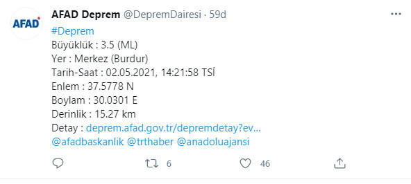 Burdur'da 3.5 büyüklüğünde deprem! AFAD duyurdu - Resim: 0