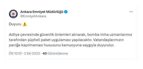 Başkent’te şüpheli paket uygulaması yapılacak - Resim: 0