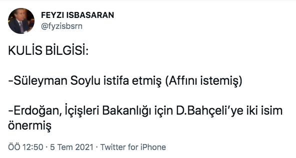 Süleyman Soylu istifa etti mi? Feyzi İşbaşaran kulis dedi yalan çıktı - Resim: 0