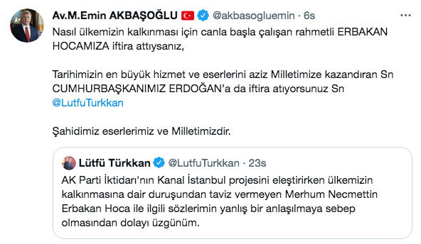 Lütfü Türkkan'ın Erbakan sözleri olay oldu AK Parti'den açıklama Erdoğan'a da iftira atıyorsunuz - Resim: 0