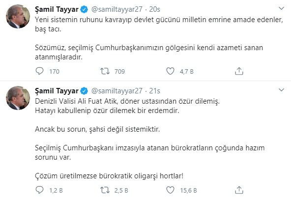 Şamil Tayyar dönerci kapatan Denizli Valisi üzerinden bürokratlara yüklendi hazım sorunu var - Resim: 0