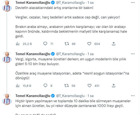 Saadet lideri Karamollaoğlu araç muayene ücretlerine sert çıktı - Resim: 0