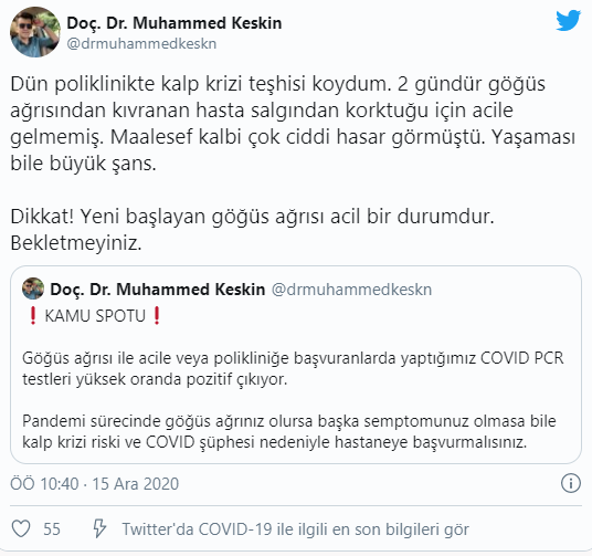 Koronavirüste yeni belirti uyarısı: Göğüs ağrısı olanların çoğu pozitif! - Resim: 1