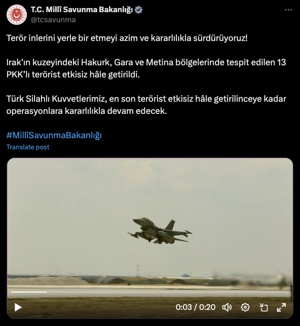 Terör örgütü PKK büyük darbe yedi! Milli Savunma Bakanlığı açıkladı: 13 PKK'lı terörist etkisiz - Resim: 0