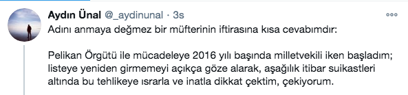 Erdoğan'ın eski metin yazarı Aydın Ünal'dan çarpıcı iddia: Pelikan, yeni FETÖ'dür - Resim: 1