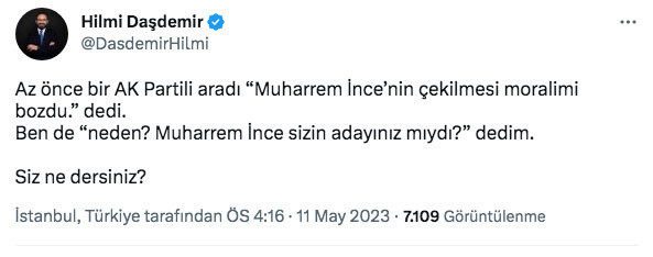 Muharrem İnce çekildi anketçi Hilmi Daşdemir'i arayan AK Partili isim 'moralim bozuldu' dedi - Resim: 0