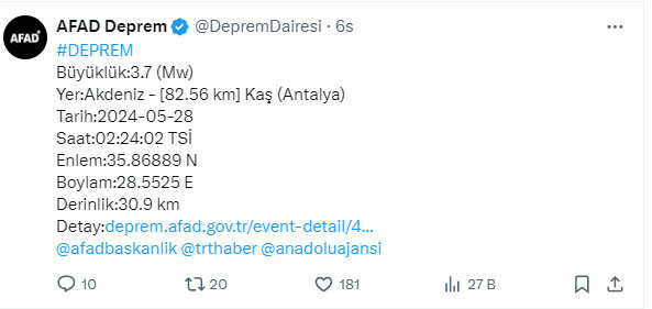 Antalya'da deprem oldu! AFAD'dan açıklama geldi - Resim: 0