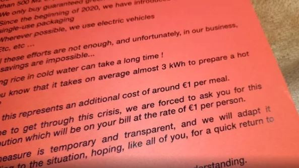 Belçika'da restoran sahibi faturasını ödeyebilmek için müşterilerden 1 euro istiyor - Resim: 0