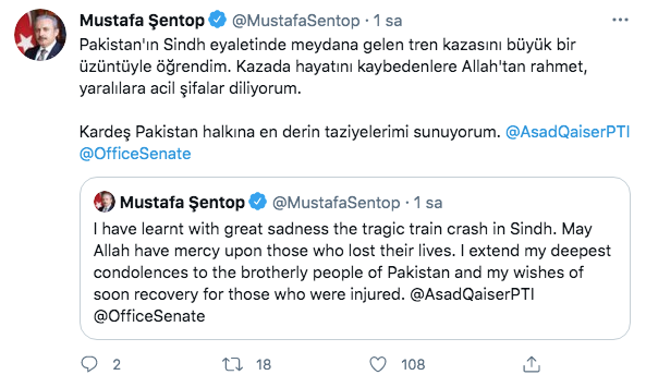 TBMM Başkanı Mustafa Şentop'tan Pakistan'a taziye mesajı - Resim: 0