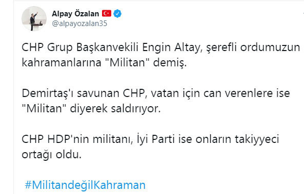 CHP Grup Başkanvekili Engin Altay’a tepki; ''CHP HDP'nin militanı'' - Resim: 1