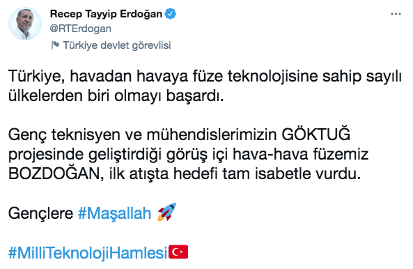 Erdoğan paylaştı: BOZDOĞAN, ilk atışta hedefi tam isabetle vurdu - Resim: 0