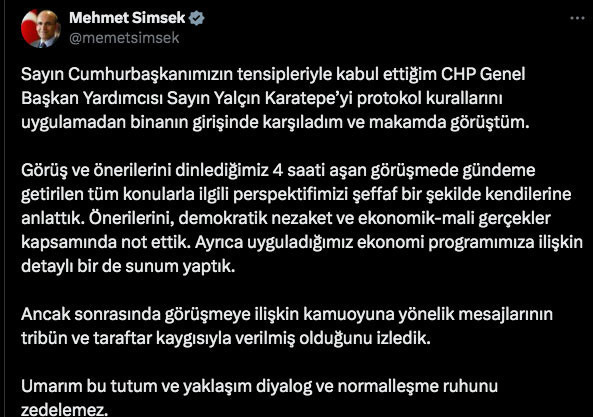 Mehmet Şimşek CHP'yi eleştiren Faruk Çelik'in yorumunu paylaştı - Resim: 0