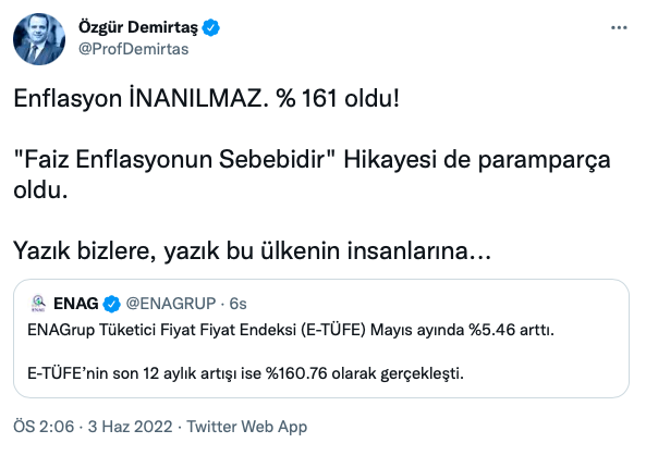 Özgür Demirtaş'tan enflasyon tepkisi: Hikaye paramparça oldu yazık.... - Resim: 0