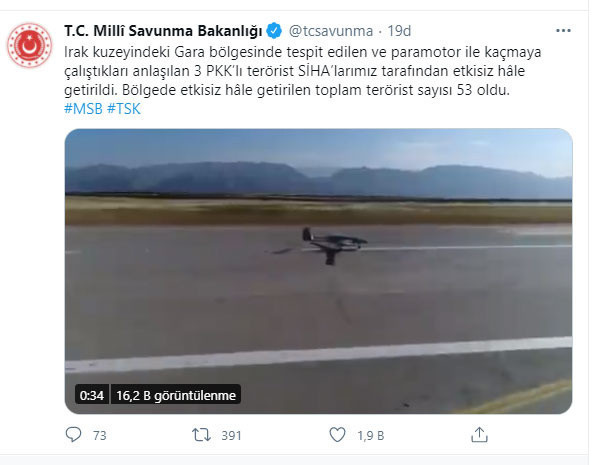 Milli Savunma Bakanlığı: Gara'da 3 PKK'lı terörist etkisiz hale getirildi - Resim: 0