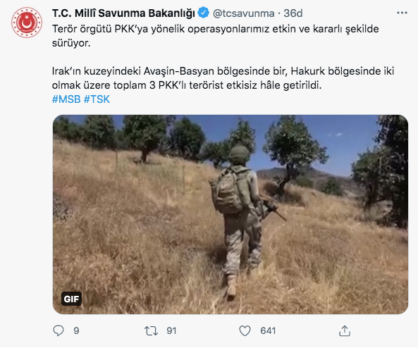 MSB: Irak'ın kuzeyinde 3 terörist etkisiz hale getirildi - Resim: 0