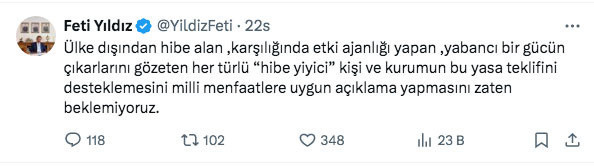 MHP'li Feti Yıldız'dan 'etki ajanlığı' açıklaması: 'Hibe yiyici' kişi ve kurumlardan zaten beklemiyoruz - Resim: 0