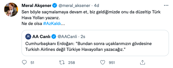 Cumhurbaşkanı Erdoğan THY'nin yeni açılımını açıkladı Meral Akşener'den 'saçmalama' tepkisi - Resim: 0