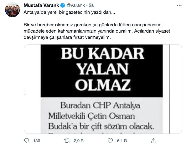 Mustafa Varank gazete küpürünü paylaştı yerel gazetecinin isyanı: Bu kadar yalan olmaz - Resim: 0