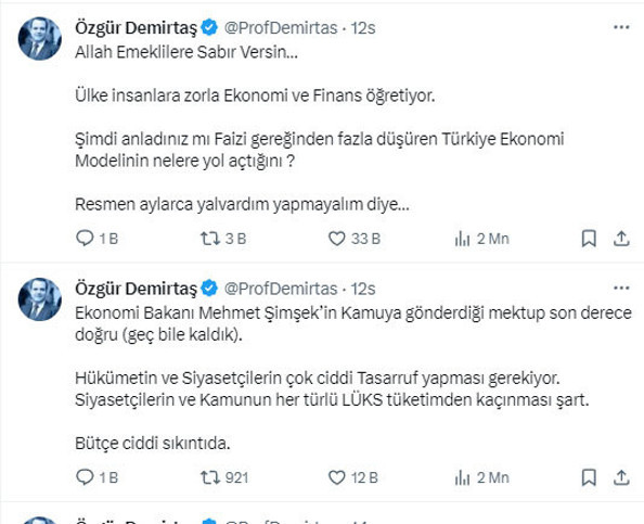 Emekli maaşlarına 'ek zam' yapıldı! Prof. Dr. Özgür Demirtaş'tan ilk yorum: 'Resmen aylarca yalvardım...' - Resim: 0