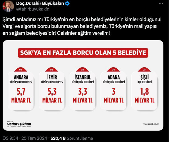 SGK'ye en borçlu 5 belediye! Kocaeli Büyükşehir'den CHP'li belediyelere çağrı: Gelsinler eğitim verelim - Resim: 0