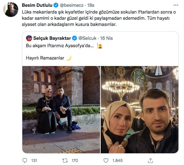 CHP'li başkandan Selçuk ve Sümeyye Bayraktar paylaşımı o kadar samimi o kadar güzel geldi ki - Resim: 0